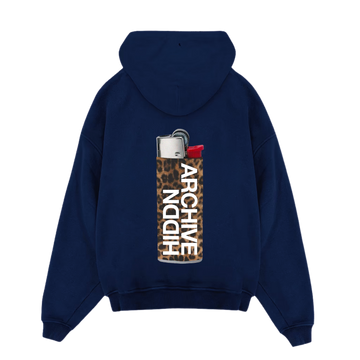 Hiddn “Cheetah Lighter” Navy Hoodie