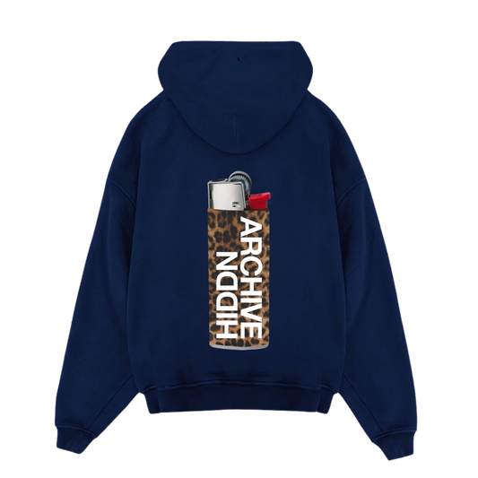 Hiddn “Cheetah Lighter” Navy Hoodie