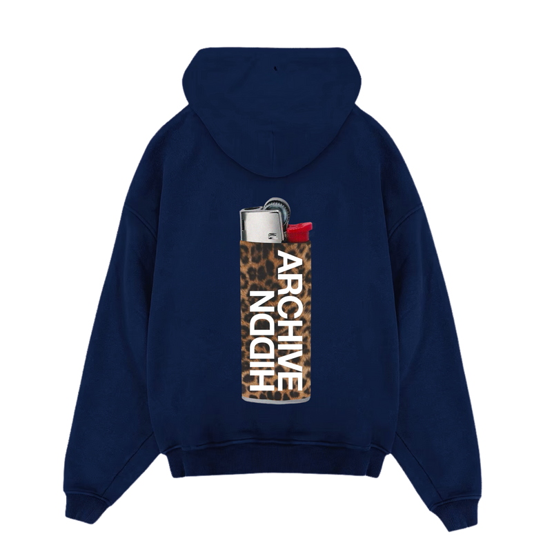 Hiddn “Cheetah Lighter” Navy Hoodie