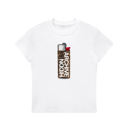 "Leopard Print Lighter" Hiddn Baby Tee