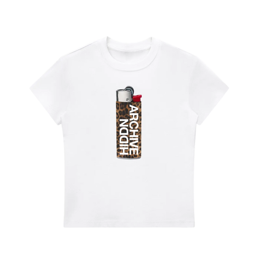 "Leopard Print Lighter" Hiddn Baby Tee