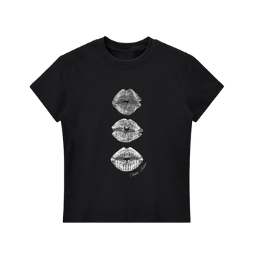 “Kisses” Hiddn Archive Black Baby Tee