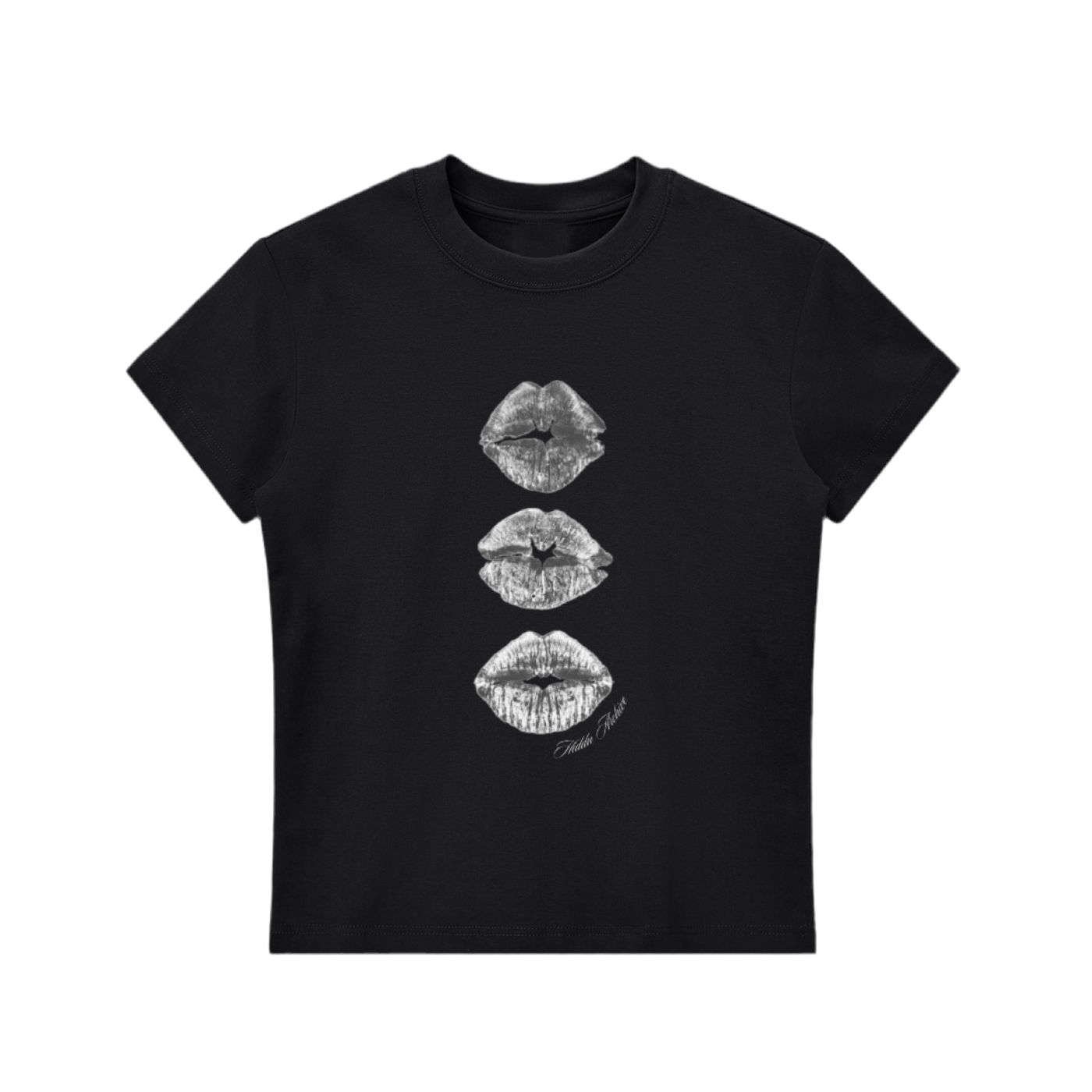 “Kisses” Hiddn Archive Black Baby Tee