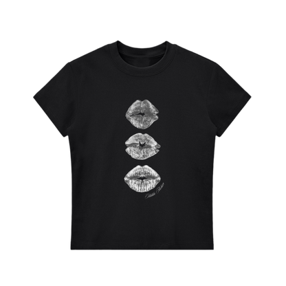 “Kisses” Hiddn Archive Black Baby Tee