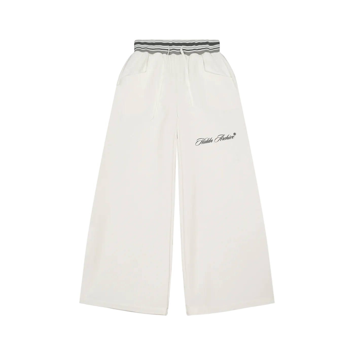 Hiddn Striped Waist Wide Leg Pants