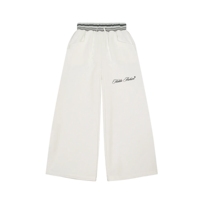 Hiddn Striped Waist Wide Leg Pants