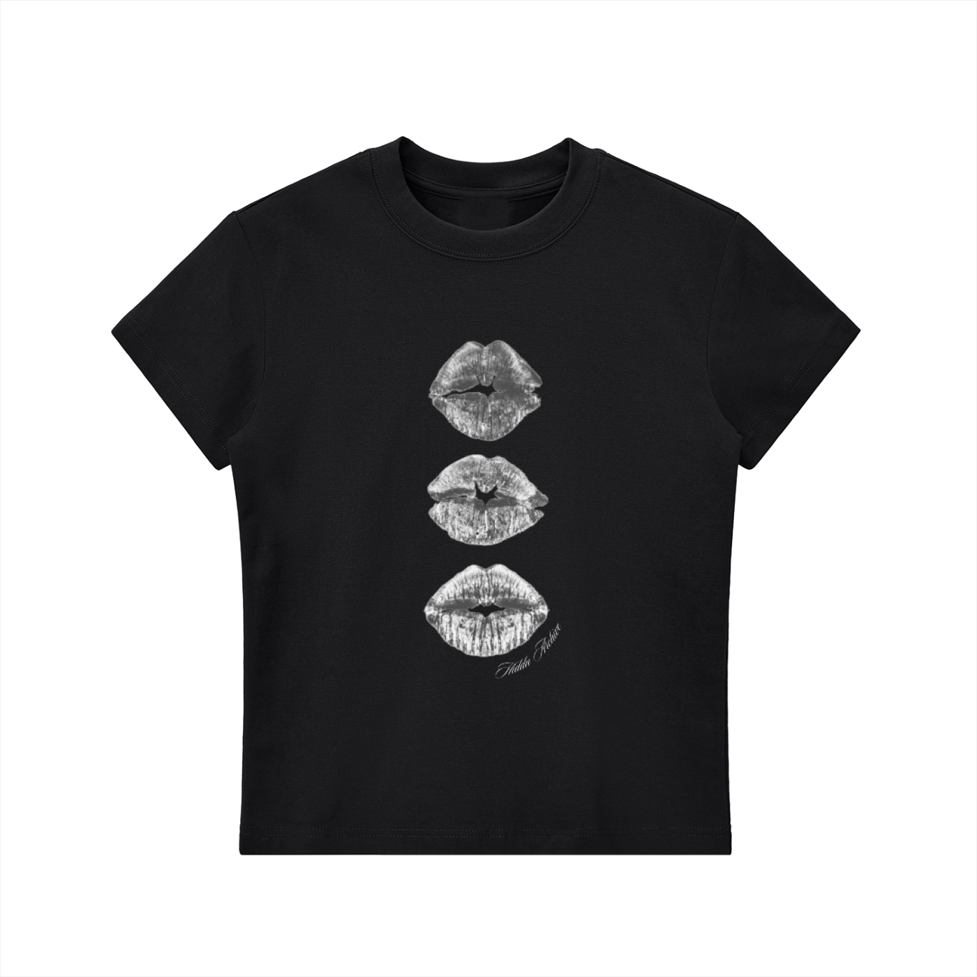 “Kisses” Hiddn Archive Black Baby Tee