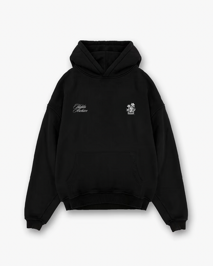 “Send me your playlist” Boxy Black Hiddn Hoodie