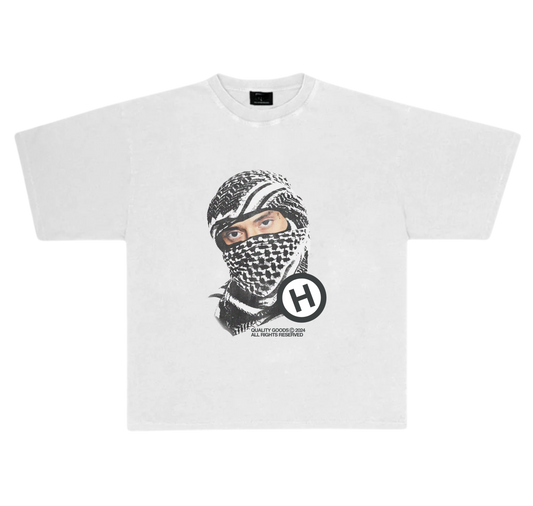 “Mask off” Hiddn White Graphic Tee