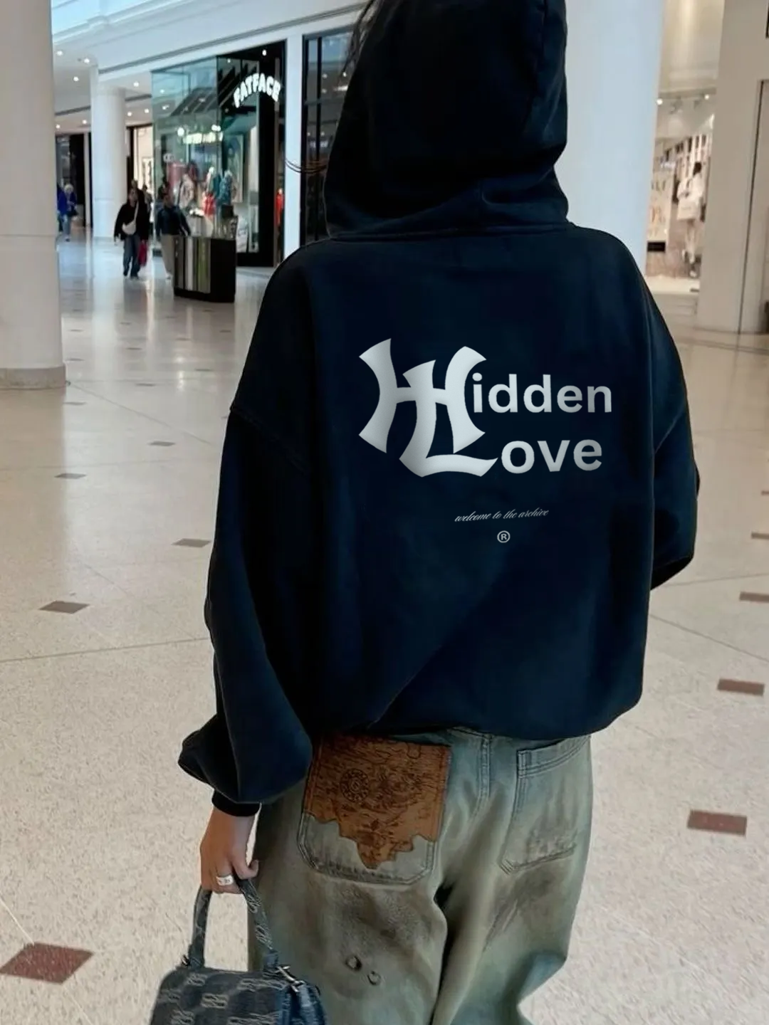 Yankees Hiddn Love Blue Heavy Weight Hoodie