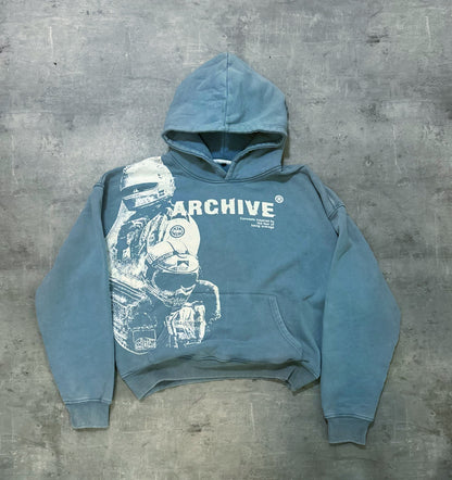 "Archive Blast" Light Blue Hoodie