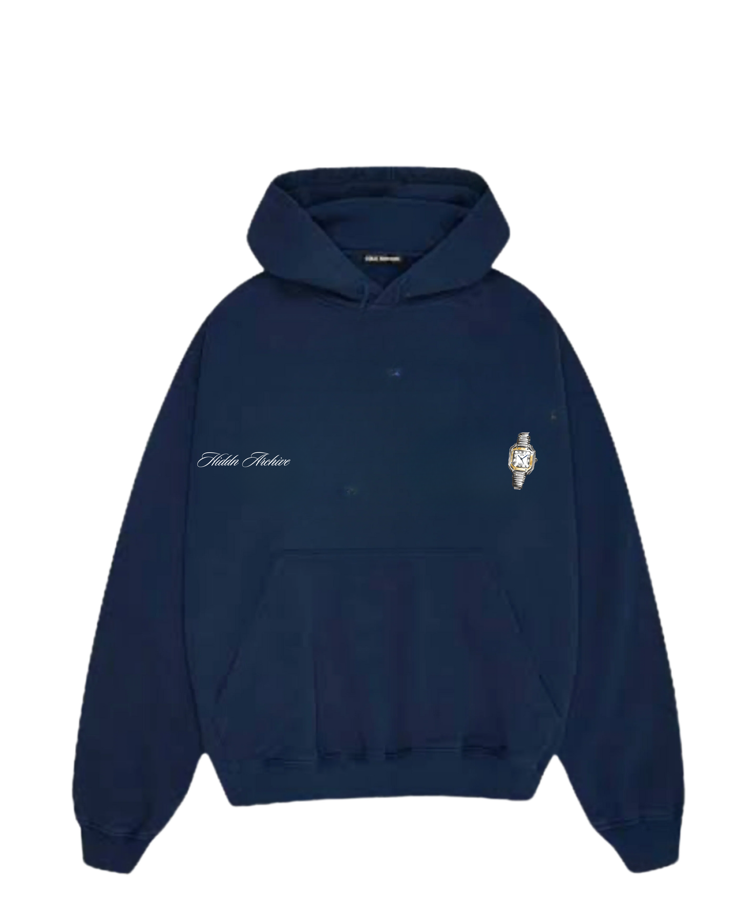 Hiddn “Lost Time” Heavy Weight Blue Hoodie