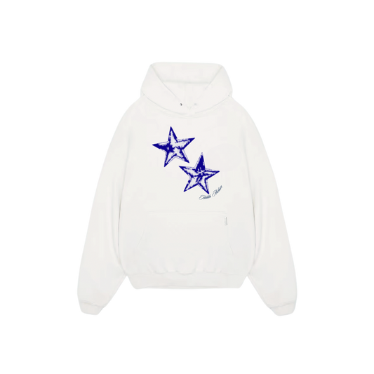 Blue Star Hiddn White Hoodie