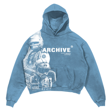 "Archive Blast" Light Blue Hoodie
