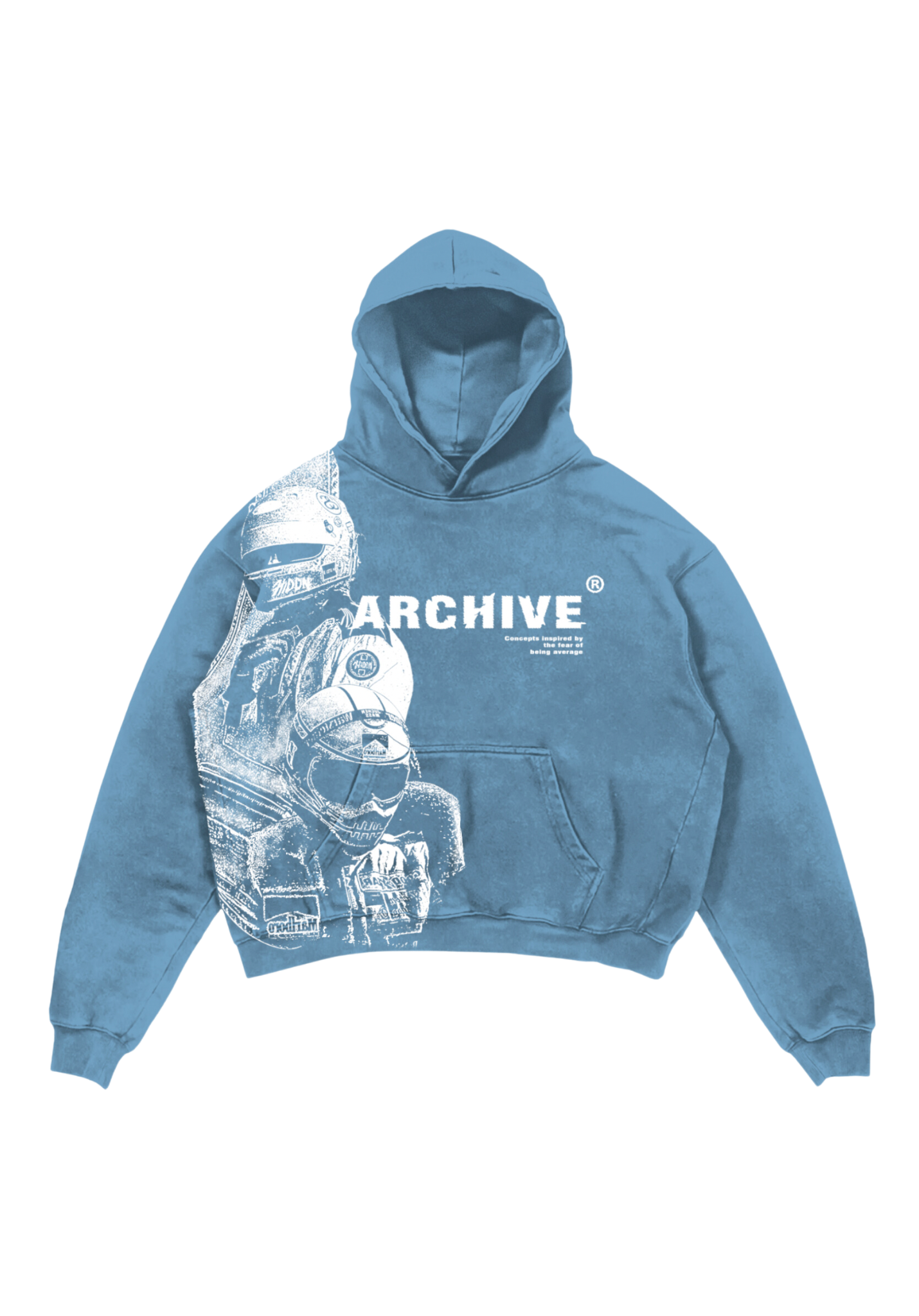 "Archive Blast" Light Blue Hoodie