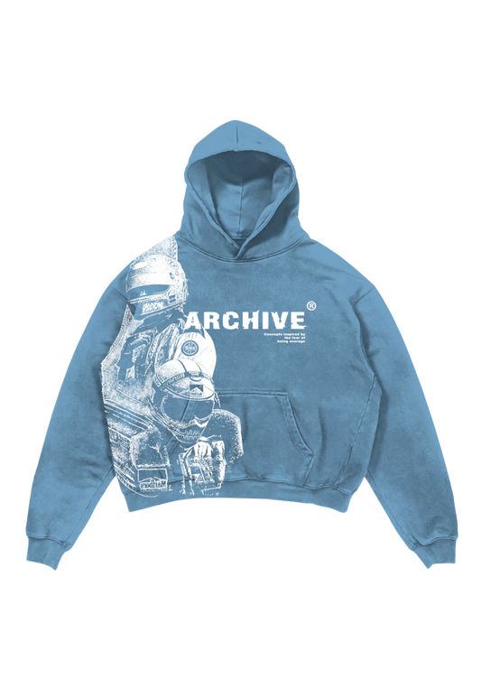 "Archive Blast" Light Blue Hoodie