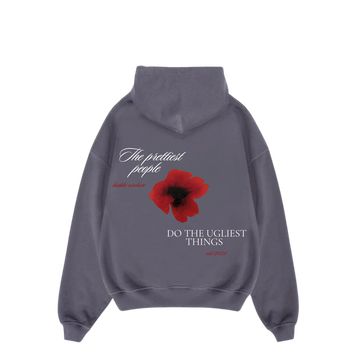 “Rose” Grey Fade Heavy weight Hoodie