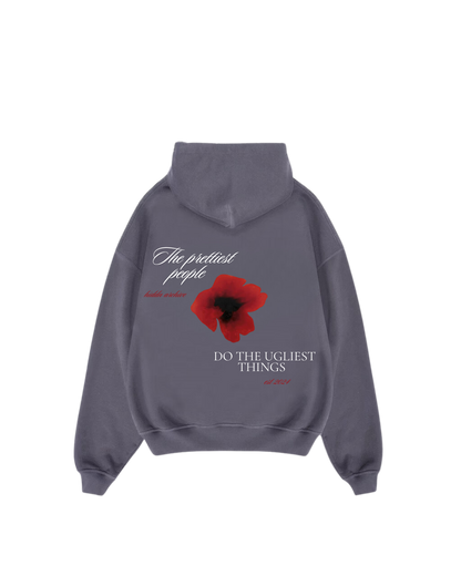 “Rose” Grey Fade Heavy weight Hoodie