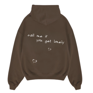“Call me” Brown Hiddn Hoodie
