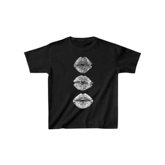 “Kisses” Hiddn Archive Black Baby Tee